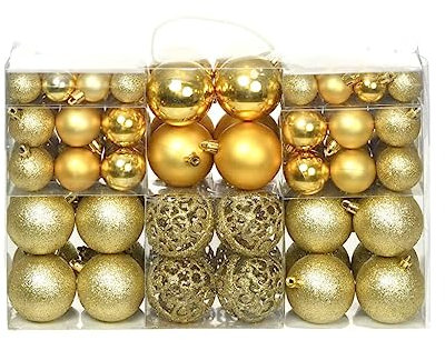 vidaXL 100x Weihnachtskugeln 3/4/6cm Golden Christbaumkugel Weihnachten Kugeln