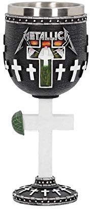 Nemesis Now B4682N9 Metalla-Master of Puppets Kelch, 18 cm, Kunstharz mit Edelstahleinsatz, Schwarz, Einheitsgröße