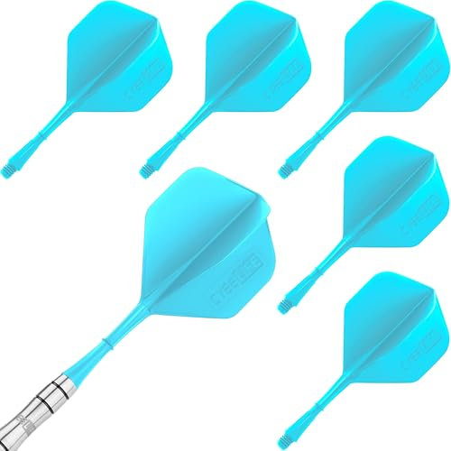 CyeeLife Dart Schäfte und Flights aus einem 6 Stück,Dartpfeile Zubehör CF01 Blau