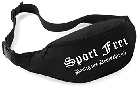 Uglyshirt89 Sport frei Bauchtasche | Fussball Sport Ostdeutschland ACAB Hooligans Ultras Tasche (Schwarz)