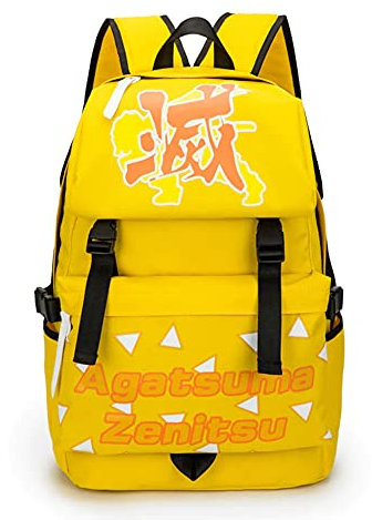 GUGUBU Demon Slayers Kimetsu No Yaiba Nezuko Tanjiro Zenitsu Inosuke Hashibira Schulranzen Rucksack Tasche (Zenitsu)