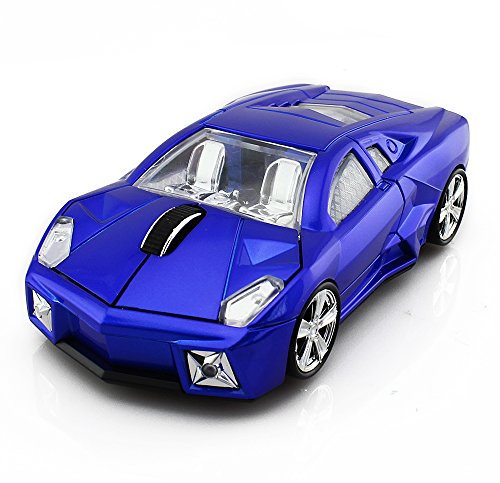 Aikchi Kabellose 3D Sportwagen Maus, Optische Computermaus, Ergonomische Desktop Laptop PC Maus für LBJN (Blau)