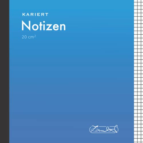 Notizbuch Quadratisch Kariert Blau: 20 X 20cm | 110 Quadratische Seiten - 55 Blatt