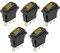 ETOPARS 5 Pezzi 12V 20A Interruttore A Bilanciere Rotondo per Auto Luminoso a LED Giallo Interruttore a levetta Impermeabile Rotondi Pulsante 3 Pin ON off Elettrico