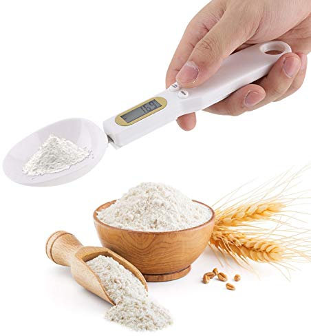 Tomotato Cuchara Medidora Digital, Báscula Digital de Cocina con Pantalla LCD, Rango de Medición 0.1g-500g, Sensor de Alta Precisión, Fácil de Usar, para Especias, Leche en Polvo, Alimentos