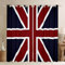 Union Jack Flag Curtains Kids Teens British Flag Window Curtains Red Whit Blue Curtains Drapes for Bedroom Living Room,Stripe Window Treatment W66*L90 Inch