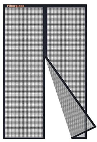 Risareyi Zanzariera Magnetica per Porte in Vetroresina Rete Super Resistente Nero, 130x240cm Tenda Zanzariera Porta Finestra Anti Zanzare, per Balcone Soggiorno Camera da Letto, Facile da Montare