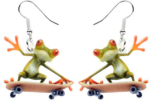 LONYOO Acryl Funny Frosch Ohrringe Dangle Charms Anime Sommer Ohrringe für Frauen Mädchen Schmuck Frosch Geschenke (Grün 1379)