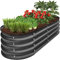 Best Choice Products 4x2x1ft Outdoor Metal Raised Garden Bed, Oval Deep Root Planter Box for Vegetables, Flowers, Herbs, and Succulents w/ 60 Gallon Capacity, Rubber Edge Guard - Charcoal