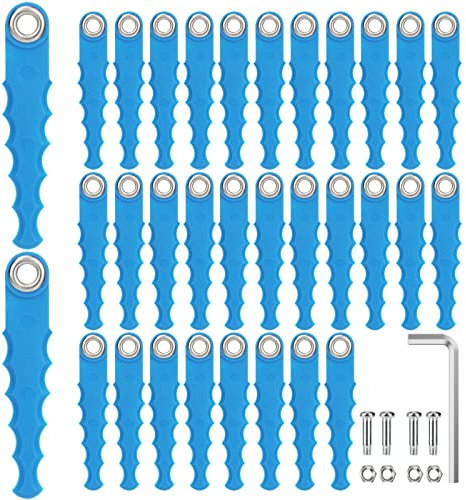 Eyoloty 32 Pack 29092 29252 Serrated Replacement Blades Compatible with Greenworks 21302 21332 21342 20V 24V 40V Weed Eater String Trimmers Polycarbonate Head,Flexible Blades with Screw Parts(37 Pack)