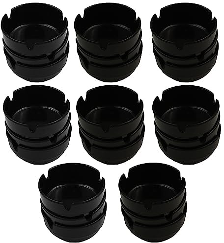 24 Stück Aschenbecher aus Melamin in schwarz ø 8 cm