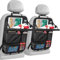 Duscdesp organizador asiento coche, protector respaldo coche niños, organizador coche niños con bandeja mesa plegable, funda transparente tablet con pantalla táctil, impermeable (2 pack)