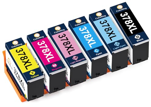 ColorKing 378 378XL Kompatible für Epson 378 378XL für Epson XP 8600 Druckerpatronen für Epson Expression Photo XP 8700 Patronen XP-8605 XP-8505 XP-8500 (6 Farben)