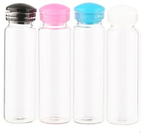 MUCKLILY 50pcs Mini Jars Small Shot Bottles Glass Wish Bottles Cork for Diy Party Favors