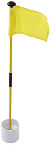 Golf Flagstick Mini Golf Flags, Golf Pin Flag Hole Cup Set Portable 2-Section Design Golf Putting Green Flagstick Set(yellow)
