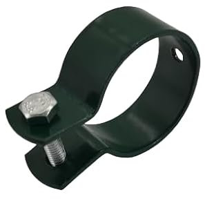 Abrazadera para vallas (38 mm, 48 mm, 60 mm), color verde RAL 6005 (38 mm de diámetro)