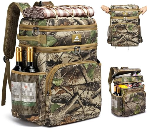 Laripwit Mochila Nevera Termica 30L, Mochila Isotermica a Prueba de Fugas, Mochila de Picnic para Hombres y Mujeres, Mochila Térmica Grande y Portatil para Viajes, Camping, Almuerzo, Playa