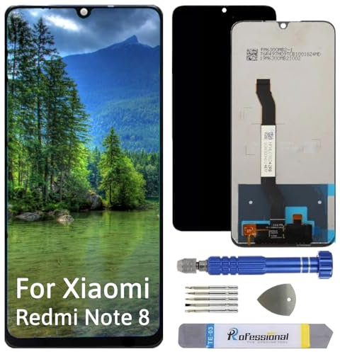 Int'x Pantalla para Xiaomi Redmi Note 8 M1908C3JGG Pantalla LCD Reemplazo Pantalla táctil con Herramienta Negro Alta Calidad