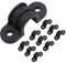 Mewutal 10pcs 3/4 Inch PVC Pipe Clamps, U Shape Plastic Conduit Pipe Strap Clamps, 19mm Black Conduit Clips for Water Pipe Tube Cables