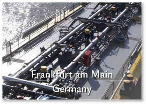 Frankfurt Am Main, Hessen - Deutschland, Flüssiggas LNG Eurasien Transport Frachtschiff Tanker Reisen am Main in Frankfurt., Kühlschrankmagnet
