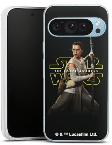 Custodia di silicone compatibile con Google Pixel 9 Custodia trasparente Cover per smartphone trasparente Rey Nero Star Wars