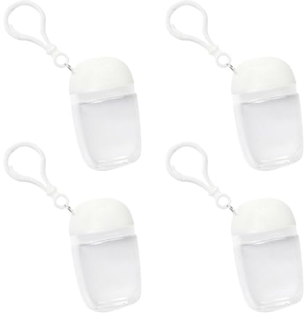 Anloximt 4 30ml Refillable Travel Bottle With Keychain Clip - Clear Empty Bottles - Leakproof Squeeze Bottles With Flipss Cap | For Cosmetic Toiletries Liquids