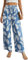 QIXING Weite Hosen Damen High Waist Palazzo Hose Gerade mit Taschen Yoga Stoffhose Elegant Sommer Damenhose mit Gummizug(Blau-Feder, L)