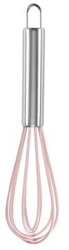 WYLZLKX Manual Silicone Whisk Manual Eggs Beater Durable Kitchen Pastry Tools Cake Baking Utensil Mixer for Baking and Cooking-pink-8 inches