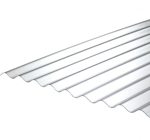 10 placas de policarbonato corrugado SuperDur onda 76/18 Clear 1265 x 3000 mm con protección UV