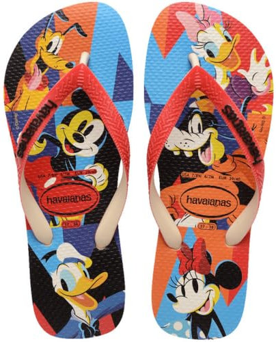 Havaianas Disney Stylish, Unisex Flipflop, Beige Straw/Red Ruby,