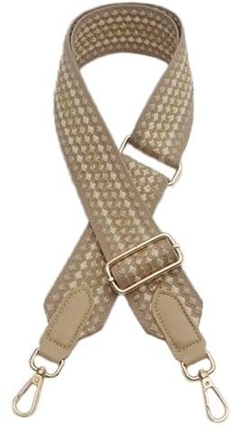 Verstellbarer Schultergurt Taschengurt 80-100cm, Taschengurt 5cm Breit, Ersatz Schultergurt für Taschen Taschen Schultergurt Breit mit Gold Karabiner für Schultertaschen Taschen (Helles Khaki)