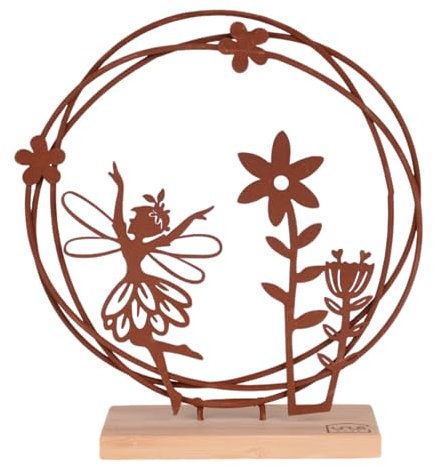 UNUS Aufsteller tanzende Elfe Fee Zauberhafte Deko zum Aufstellen für Wohnzimmer, Küche, Flur, Kinderzimmer Rost