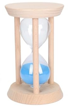 Runiash Sanduhr, 10 Minuten, Sanduhr, Mini-Sanduhr aus Holz, für Spiele, Zuhause, Zimmer, Büro, Dekor (blau)