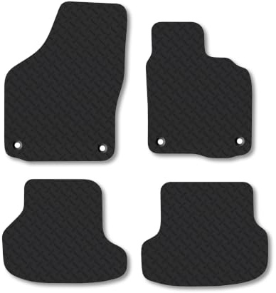 VW Golf (2009-2013) [Convertible] 5mm Rubber Car Mats | Heavy Duty Rubber Tailored Fit Floor Mats Full Coverage Durable Waterproof Accessories Easy Clean Anti Slip Made in the UK