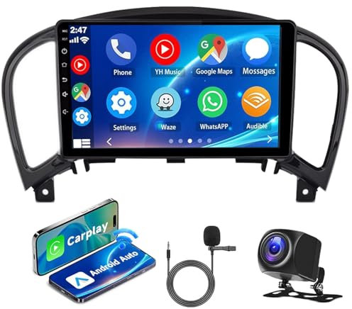 Android 13 Car Stereo For Nissan Juke 2010-2014 9 Touchscreen Car Radio Receiver CarPlay/Android Auto Double Din Car Stereo Head Unit GPS Navigation Wifi Bluetooth FM/AM/RDS Radio SWC Backup Camera