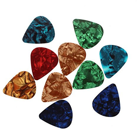 Waiecne 10 Stueck Stilvolles Buntes Celluloid Gitarre Plektrum 0.47mm