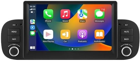 Android 13 7-Zoll-Autoradio für FIAT Panda 2013-2020 4-Kern 2GB & 32GB Speicher, unterstützt kabelloses Carplay/Android Auto, Lenkradsteuerung, WLAN/4G, AM/FM