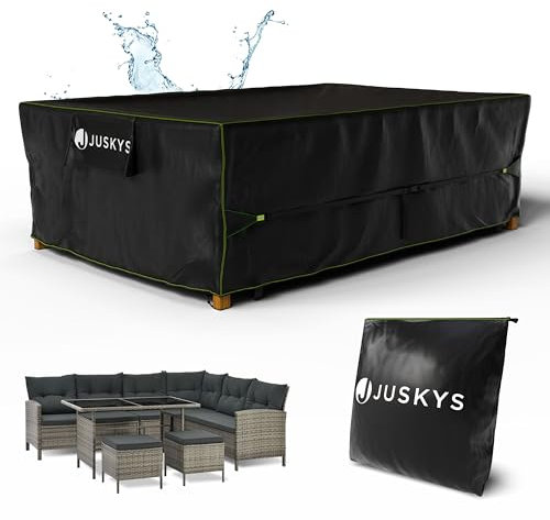 Juskys Gartenmöbel Abdeckplane CoverSafe Pro 300x200x90 cm - winterfest & wasserdicht - Schutzhülle für Gartentisch, UV-Schutz, Abdeckhaube Gartentisch