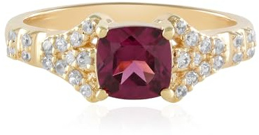 Cavill Umbalit Ring Silber 925 vergoldet mit 1,042 ct Umbalit Kissenschliff und funkelnden Zirkonsteinen in elegant femininer Silhouette, modisches Damen Schmuckstück