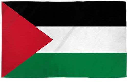 PIRO89-3 Bandiera Palestina 90x150cm – 3 pezzi – resistente alle intemperie - occhielli in ottone - 100% poliestere - cuciture doppie robuste e colori vivaci