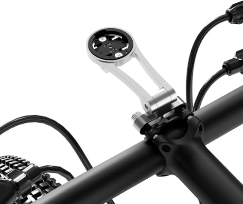 Adjustable 32mm Bike Stem Computer Mount for Garmin Edge Explore, Aluminum Alloy Bike GPS Out Front Mounts, Flashlight and Action Camera Install, Compatible with Bryton, Wahoo, and CATEYE Grey