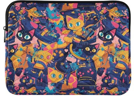 Footprint Cat Fashion Travel Laptop Sleeves Bag Concise Computer Sleeve with Zipper 13 Inch 14 Inch Work Journey