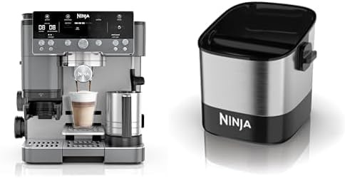 Ninja Luxe Premier Machine à café 3-en-1, Pour réaliser espressos, 4 préréglages de mousse automatiques, ES601EUGM XSKKNCKBXEUK Boîte à frapper en acier inoxydable