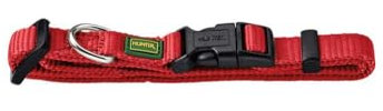 HUNTER VARIO BASIC Hundehalsung, Hundehalsband, robust, geschmeidig, Klickverschluss, S/1,5, rot