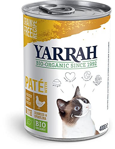 Yarrah Y?h Katzenfutter Spirulina & Seegras Hühnerpaste, 8 x 400 g