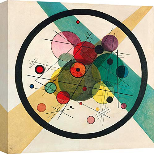 Art Print Cafe – Kunstdruck auf Leinwand - Abstraktes Bild – Wassily Kandinsky, Circles in a Circle – 50X50 cm