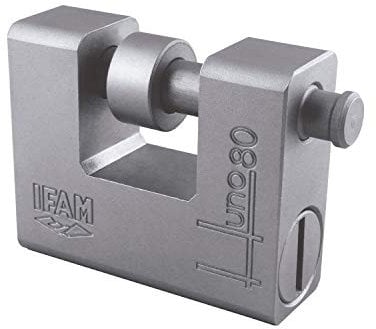IFAM Candado de Seguridad Huno80, Acero Aleado, Forma en U, Diámetro 14mm, Alta Seguridad y Resistencia a la Intemperie, Máxima Protección