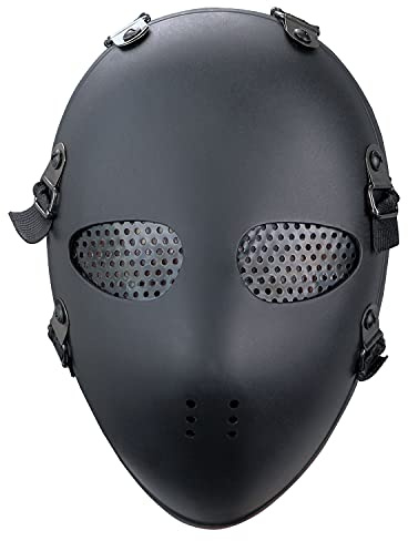 NECHARI Killer Mesh Taktische Militärmaske Airsoft Maske für Halloween Paintball Spiel Film Requisiten Party (Schwarz)