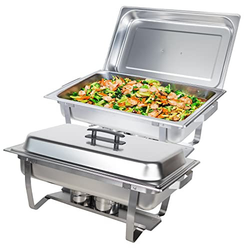 Valgus Chafing Dish Buffet Chafer Set aus Edelstahl… (2 1/1 Pans-us)
