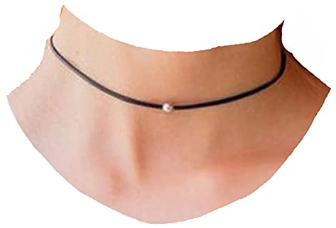 Yheakne Boho Collier Ras Du Cou En Cuir Court En Daim Noir Velours Collier Chaîne Vintage Minimaliste Chaîne Collier Bijoux pour Femmes et Filles (Perle d'Or)